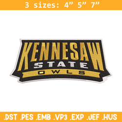 kennesaw state owls logo embroidery design, ncaa embroidery, sport embroidery, logo sport embroidery,embroidery design.