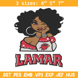 lamar university girl embroidery design, ncaa embroidery, embroidery design, logo sport embroidery,sport embroidery