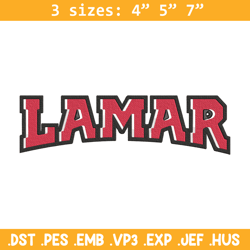 lamar university logo embroidery design, ncaa embroidery, embroidery design,logo sport embroidery,sport embroidery