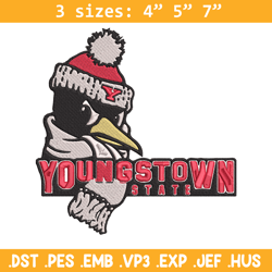 youngstown state logo embroidery design, ncaa embroidery,sport embroidery, embroidery design,logo sport embroidery