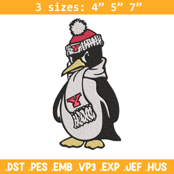 youngstown state peguin embroidery design, ncaa embroidery, embroidery design, logo sport embroidery, sport embroidery