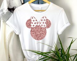 disney shirts, minnie ear shirt, glitter rose gold minnie shirt, cute ear shirt, disney shirt for women, disney shirt