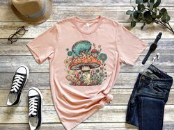 aesthetic mushroom shirt, goblincore shirt, hippie shirt, nature lover gift, mushroom lover shirt, vintage t shirt