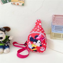 cartoon disney stitch chest pack for children anime mermaid minnie mouse frozen crossbody bags mini casual shoulder bags