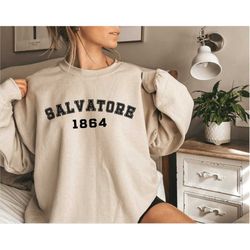salvatore 1864 sweatshirt, salvatore brothers hoodie, salvatore crewneck, vampire brothers sweater, vampire fan shirt