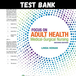 Study Guide for Focus on Adult Health: Medical-Surgical Nursing 2nd Edition by Linda Honan All Chapters