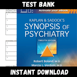 study guide for kaplan and sadocks synopsis of psychiatry 12th edition by robert all chapters