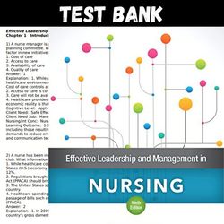 Effective Leadership and Management in Nursing 9th Edition Sullivan Test Bank