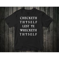 check yourself before you wreck yourself tee, 1990 music lyrics shirt, 90s hip hop