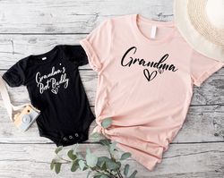 grandma and grandchild matching set, best buddy shirt, grandma and baby outfit, baby shower gift, new grandma gift, baby