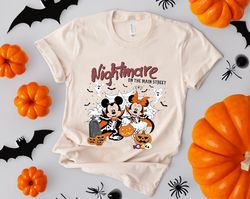 nightmare on main street shirt, mickey minnie halloween shirt, halloween pumpkin shirt, disney halloween shirt, hallowee