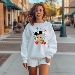 baby groot and santa sweatshirt, santa groot t-shirt, mickey shirt, xmas tee, groot shirt, disney sweatshirt, vacation t