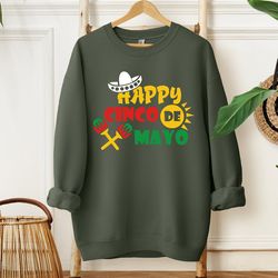 cinco de mayo sweatshirt, mexican fiesta hoodie, mexican festival gift, happy cinco de mayo crewneck, mexican