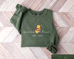 pooh mama bear sweatshirt, winnie the pooh mama bear crewneck, mother's day gift, mama hoodie, happy mother's day, disne