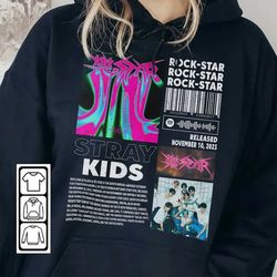 stray kids kpop merch shirt, stray kids rock-star album 90s tee, bts kpop gift bootleg inspired sweatshirt