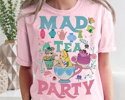 retro disney alice in wonderland mad tea party shirt | floral alice mad hatter cheshire cat t-shirt | wdw disneyland gir