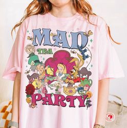 retro disney alice in wonderland mad tea party shirt | cute alice mad hatter cheshire cat floral t-shirt | wdw magic kin