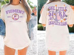 two-sides disney figment shirt | one little spark of inspiration t-shirt | purple dragon tee matching holiday | disney e