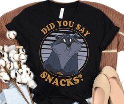 retro meeko raccoon did you say snacks shirt | pocahontas disney t-shirt | magic kingdom park tee | disneyland trip outf
