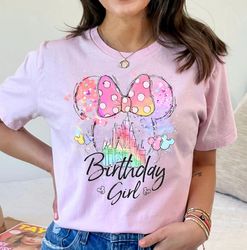 custom watercolor disney family birthday shirt, mickey minnie birthday ballon t-shirt, personalized disney bday tee, dis