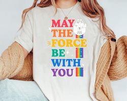 retro disney star wars shirt | pride may the force be with you rainbow falcon t-shirt | galaxy's edge | star wars day te