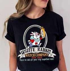 vintage disney alice in wonderland characters shirt | white rabbit watch company 1951 t-shirt | wdw disneyland family va