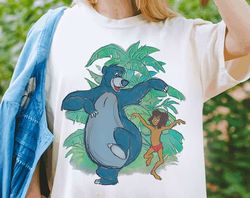retro disney the jungle book shirt | funny mowgli & baloo crayon sketch t-shirt | wdw magic kingdom tee | disneyland fam