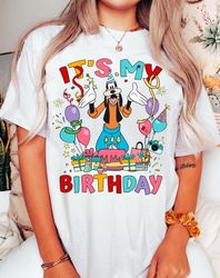 disney mickey and friends balloon it's my birthday presents t-shirt | all characters birthday party squad family