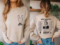 bad bunny most wanted tour 2024 sweatshirt, bad bunny concert sweatshirt, bad bunny merch, most wanted tour sweatshirt