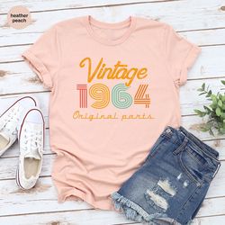 60th birthday shirt, vintage t shirt, vintage 1964 shirt, 60th birthday gift for women, 60th birthday shirt men