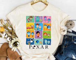 retro pixar characters group shirt, disney pixar movies frame t-shirt, disneyland matching family shirt, magic kingdom,