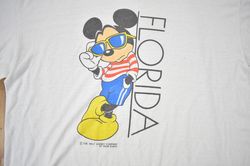 vintage 1980s disney mickey mouse florida t-shirt / 80s graphic tee / vintage mickey mouse / made in usa / 90s disney te