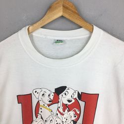 vintage 90's 101 dalmatians dog white cartoon t shirt medium 101 dalmatians american movies walt disney tees size m