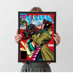 x-men issue 24 comic book poster rogue gambit, a4 a3 a2 a1, wall decor, christmas gift