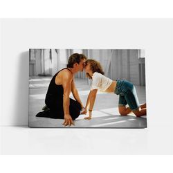 dirty dancing poster print, vintage hollywood movie canvas wall art, retro black and white photo