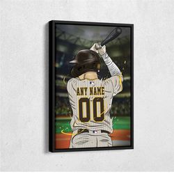 san diego padres jersey mlb personalized jersey custom name and number canvas wall art print home decor framed poster ma