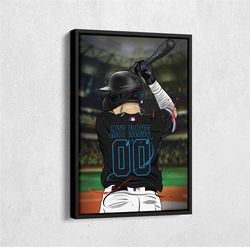 miami marlins jersey mlb personalized jersey custom name and number canvas wall art print home decor framed poster man c