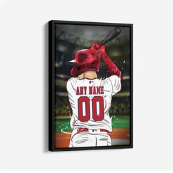 los angeles angels jersey mlb personalized jersey custom name and number canvas wall art  print home decor framed poster