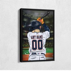 detroit tigers jersey mlb personalized jersey custom name and number canvas wall art  print home decor framed poster man