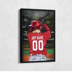 cincinnati reds jersey mlb personalized jersey custom name and number canvas wall art  print home decor framed poster ma