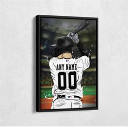 chicago white sox jersey mlb personalized jersey custom name and number canvas wall art  print home decor framed poster