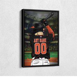 baltimore orioles jersey mlb personalized jersey custom name and number canvas wall art  print home decor framed poster