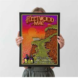 fleetwood mac poster , 60s and 70s poster, classic rock vintage, band poster, concert poster