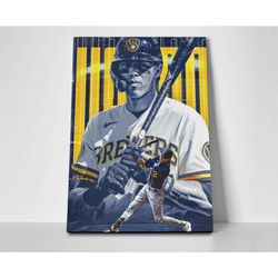 christian yelich brewers poster or canvas