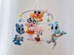 the amazing world of gumball baby crib mobile darwin handmade doll custom nursery baby girl mobile boy