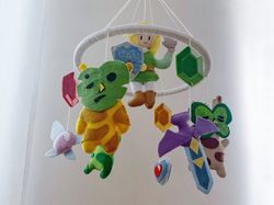 the legend of zelda baby crib nursery mobile kids legend of zelda video games room decor baby shower newborn gift