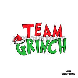 team grinch christmas santa hat svg