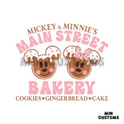 mickey and minnie main street bakery christmas gingerbread svg
