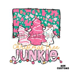 Christmas Tree Junkie Pink Cake SVG