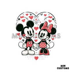 mickey and minnie valentines day heart svg